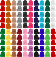 96 Pieces Mini Santa Hats for Crafts Small Christmas Knit Hat Tiny Wine Bottle D