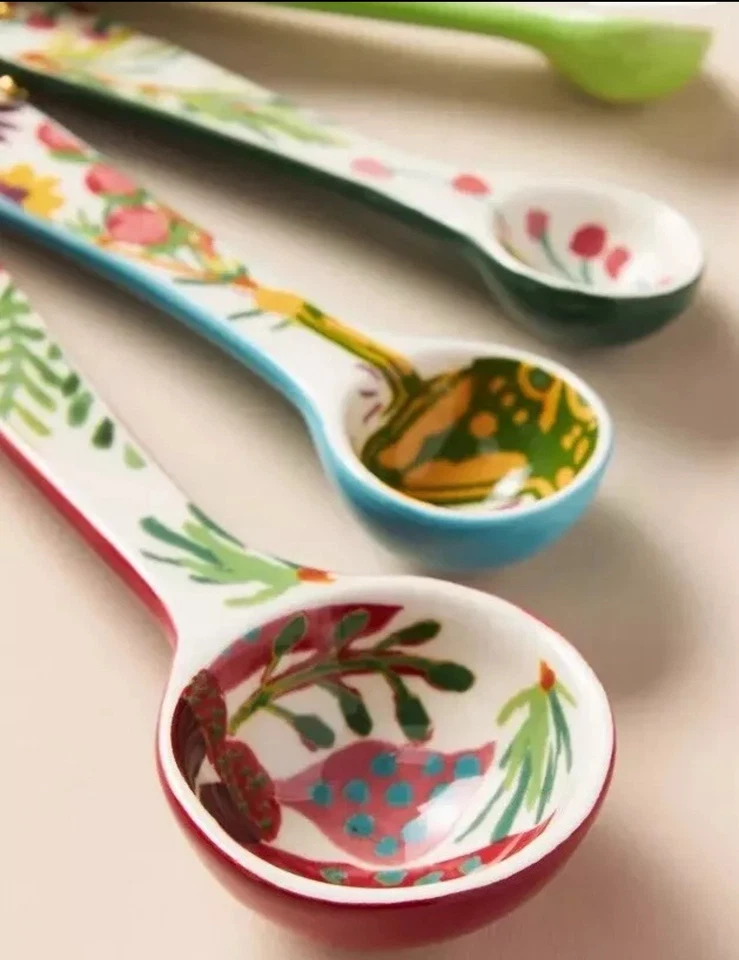 Anthropologie Coco Floral Measuring Spoons and Spoon Rest Set - Image 4 of 4