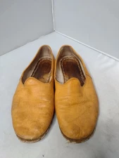 Sabah Mens Smooth Leather Turkish Loafers House Shoes Slippers 39 Yellow A34