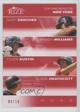 2012 Leaf Rize Draft Top Prospects Quad Red 9/10 Gary Sanchez Mason Williams q3g