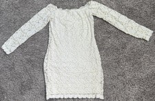 Fashion Nova Long Sleeve Cream Lace Dress Size Medium