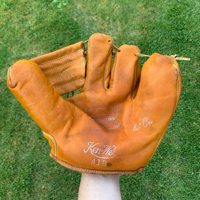 #ad Ken Wel 418 Bill Billy Cox baseball glove Pro Flex 1940#x27;s 1950#x27;s RARE Leather $84.00