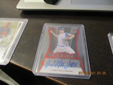 justin lange rookie auto leaf trinity 2020 numbered/15 red clear