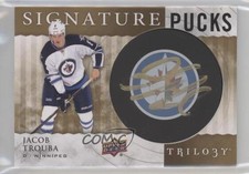 2014-15 Upper Deck Trilogy Signature Pucks Primary Logo Jacob Trouba Auto 4p5