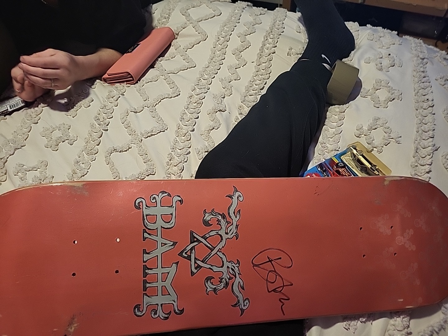 bam margera skateboard deck signed