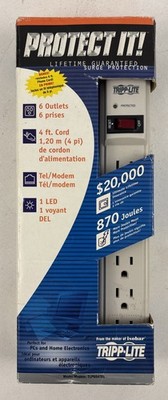 Tripplite TLP604TEL Surge Protector 6 Outlet 790J 4ft Cord
