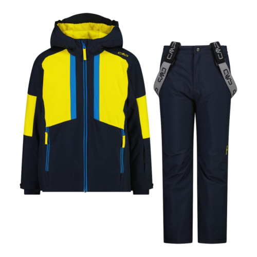 CMP Set sci da bambino in twill Giacca con cappuccio e pantalone bambino yellow