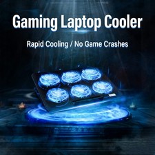 Laptop Cooling Pad 6 Fans Adjustable Speed Fits Up to 17 Inch Laptops