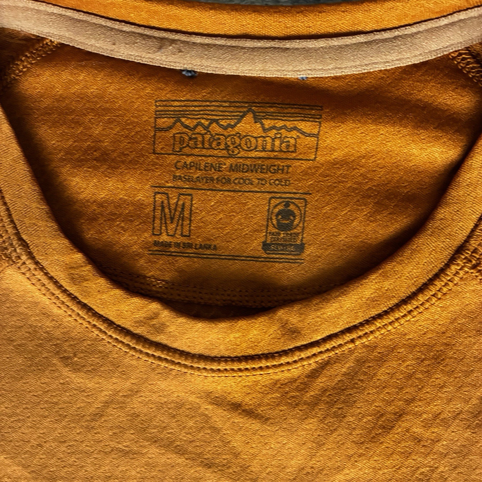 Patagonia Capilene Midweight Crew Mens Medium Orange Base Layer 44427 thumbnail 2