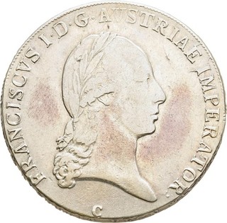 FITZ RDR Österreich Franz II./I. 1792 1835 Taler 1809 C Prag Silber °TCH100