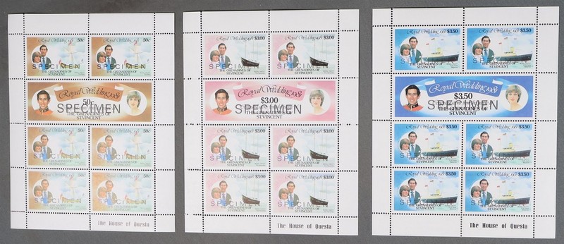 MayfairStamps Grenadines of St. Vincent Specimen Royal Wedding 3 House of Questa