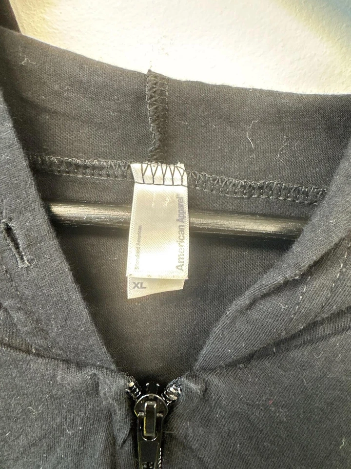 Converge Jane Doe American Apparel Sudadera con Capucha Grande Negra Cremallera Desteñida Envejecida Foto 2 de 4