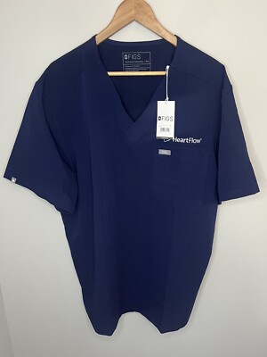 FIGS Mens Leon 2 Pocket Technical Collection Scrub Top Size 2XL Navy Blue FM1500