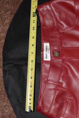 NEW YSL Saint Laurent Red Leather Pantaboots sz 38 EUR Boots Pants