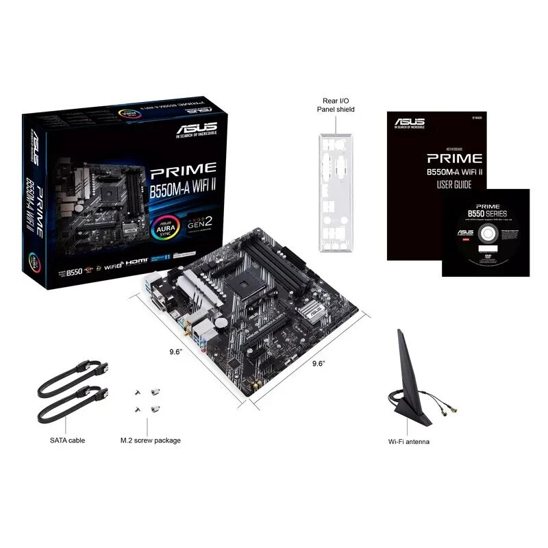 ASUS PRIME B550M-A WiFi II AMD AM4 Motherboard MicroATX SATA 6Gb/s DDR4 NEW