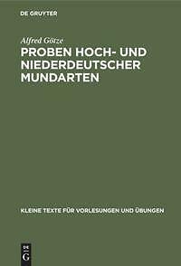 Proben hoch- und niederdeutscher Mundarten | Buch | 9783110997064