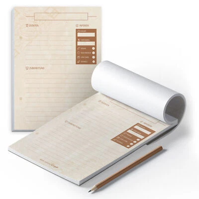 itenga Rezeptblock Meine liebsten Rezepte A5 100Seiten beige braun Kochen Backen