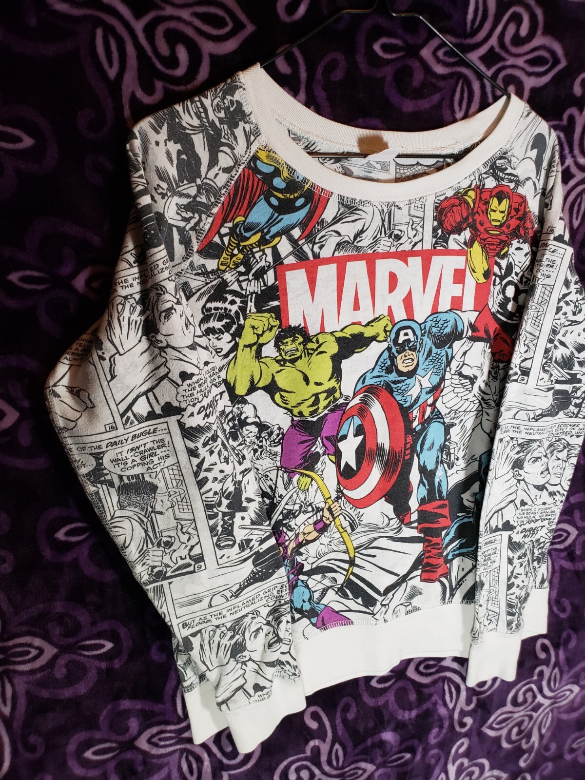 Marvel Heroes Comic Reversible Pullover Top - Lon… - image 3