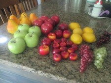 FAUX FRUIT - LOT OR 41 - APPLES, LEMONS, GRAPES, PEARS