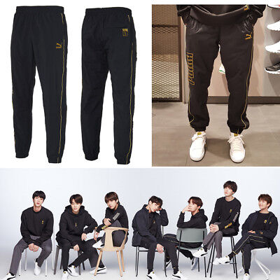 BTS PUMA LS TM Woven Pants Cl Black KPOP GOODS with Track Number | eBay