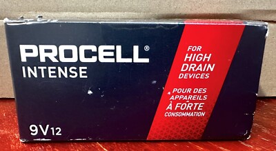 Procell Intense 9V Alkaline Battery 9V DC 12 Pack PX1604 3217D00900 New In Box