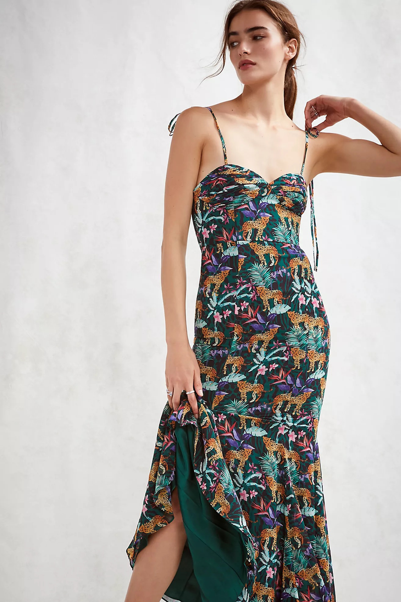 fame and partners green strapless dress New Free People x Elham US sz 10 #justfashion