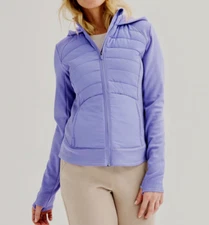 Tek Gear Women's Lola Purple Hooded Mixed Media Jacket (WT32A201RS) Size M/L NWT