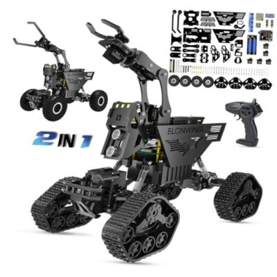 Robot Car Kit, 2 in 1 Smart Robotics Arm Building Toy for Raspberry Pi Python 