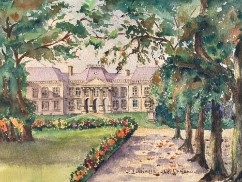 Peinture Aquarelle Post Impressionniste Château Luneville 1930 A Identifier Art - Bild 1 von 13