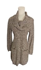 Womens Style & Co Sweater Dress Cowl Neck Sz Medium Brown Long Sleeve Pockets