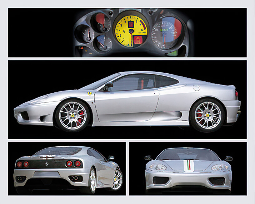 FERRARI - F360 STRADALE - MINI POSTER / PRINT (SILVER) (SIZE: 20