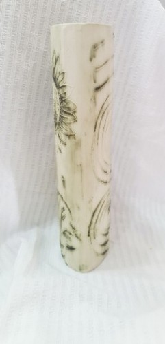 CARN POTTERY... Cornwall - Studio Art SUNFLOWER LARGE Oval VASE C1970 VGC 10.75" - Picture 6 of 10