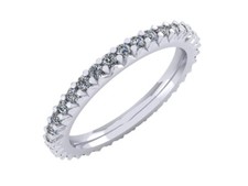 0.50ct Round Diamond Pave Set Wedding Eternity Band Ring 14k White Gold F VS2