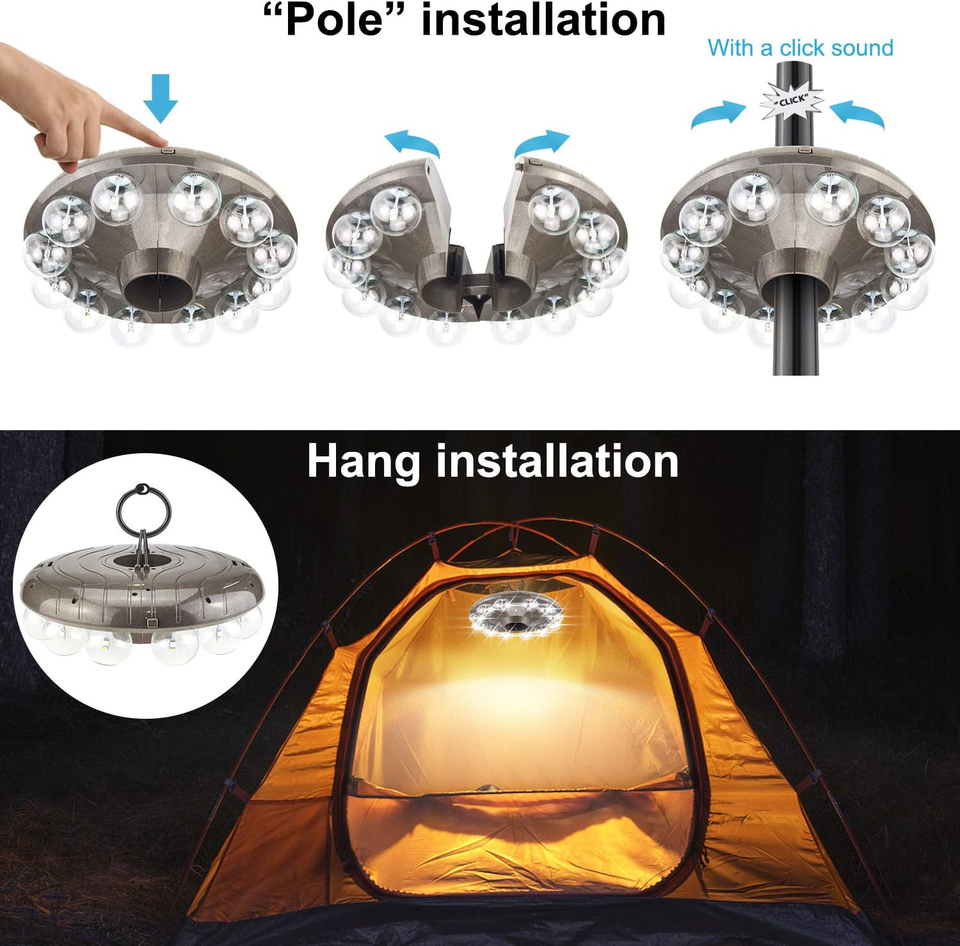 BIGMONAT Battery Operated Hanging Lights Outdoor Patio Umbrella Light