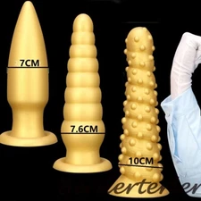 Gold Huge Anal Plug Real Butt Plug Big Dildo Dilator Masturbators Anal Sex Toys