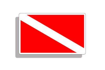 Scuba Diver Down Flag Sticker Decal