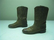 Vintage DISTRESSED JUSTIN WESTERN made in USA WOMENS BROWN COWBOY BOOTS SIZE 5B