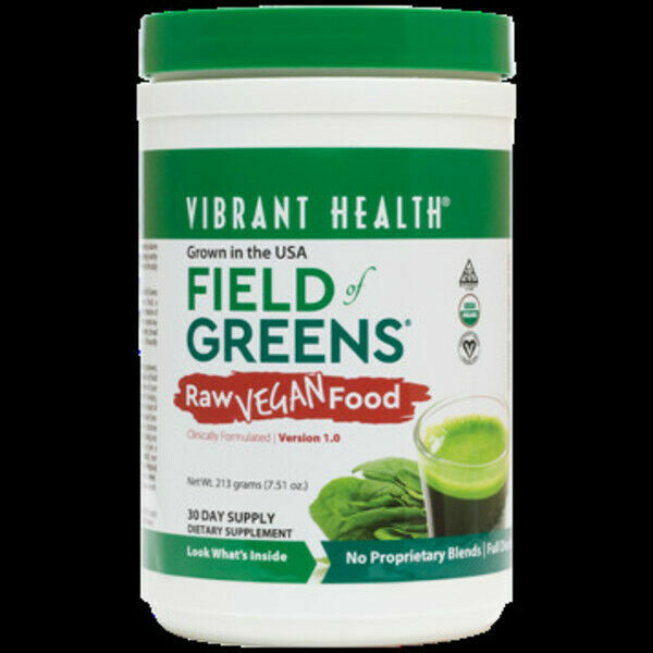 Vibrant Health Field of Greens Raw Food Organic Powder 213 Grams 7.51