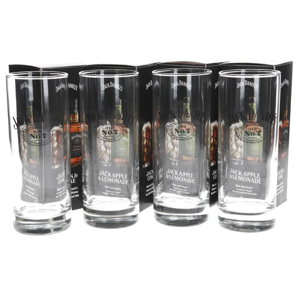 JD MAKE IT COUNT NO7 TALL GLASSES SET OF 4 COLLECTABLES MANCAVE BAR PARTY - Image 2 of 4