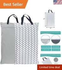 Elegant Grey Leaf Design Wet/Dry Diaper Bag - Ultimate Reusable Solution
