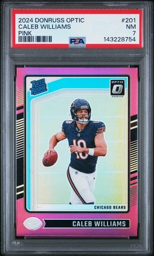 2024 PANINI DONRUSS OPTIC PINK #201 CALEB WILLIAMS ROOKIE RC PSA 7
