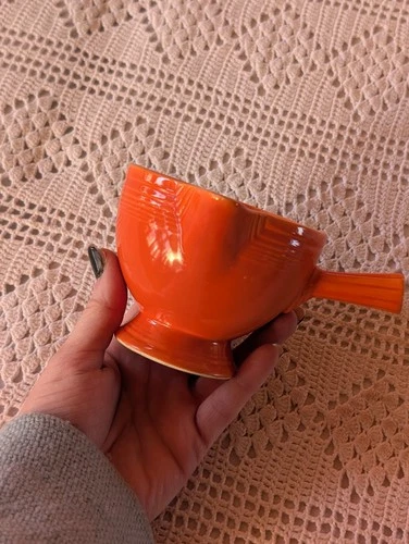 RARE Pre-1939 Fiestaware Red/Orange Creamer w/ Handle – Early Radioactive Fiesta