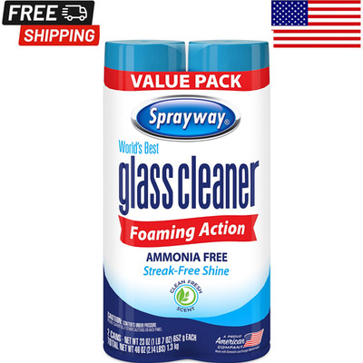 2 PACK Sprayway World's Best Glass Cleaner, Value Pack, 23OZ