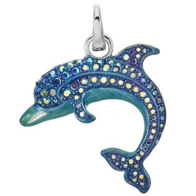 Kirks Folly Dancing Dolphin Open Ring Charm  (sterling silvertone)