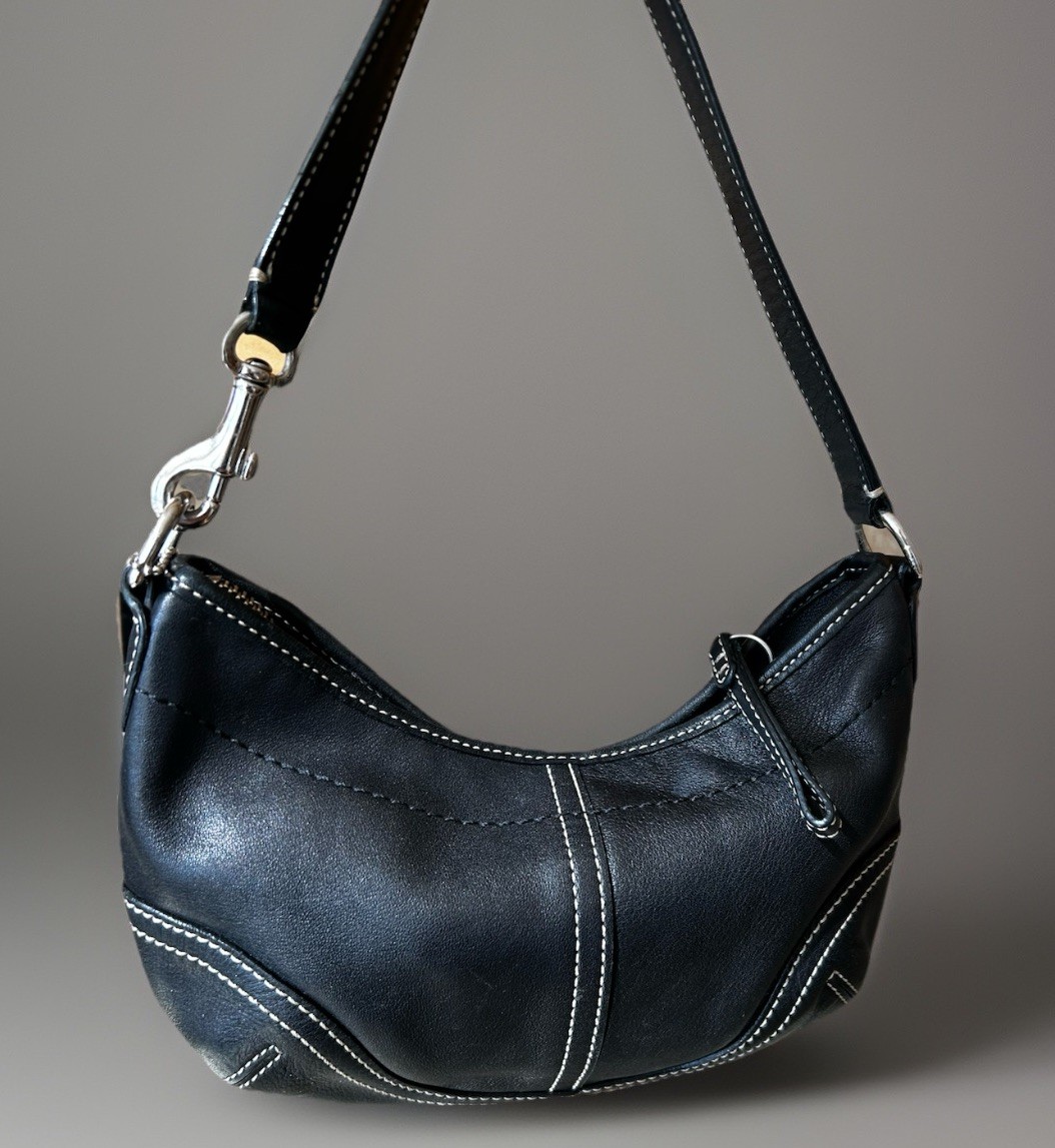 COACH Soho # 4283 Black Leather Bag Small Hobo Shoulder Handbag