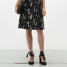 Marni Printed Black And White Silk Skirt with zip Size 42