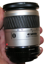 Minolta Zoom Maxxum AF 28-80mm f3.5-5.6 Lens Made in Japan with Leather Case