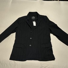 Express Men's Black Pinstripe Blazer 3-Button Notch Lapel Size L