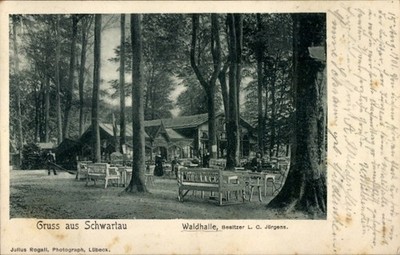 Ak Bad Schwartau in Holstein, Waldhalle von L. C. Jürgens, Gartenlokal - 4280211