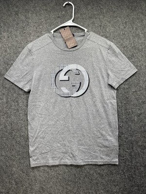 Gucci GG Logo Gray T-Shirt Mens Medium Made In Italy NWT Luxury